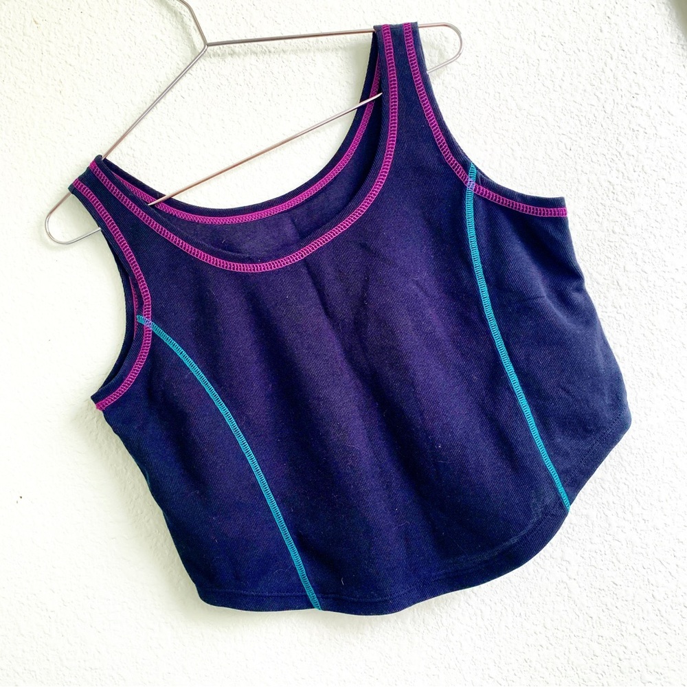 VINTAGE MARIKA deadstock ribbed cropped sleeveless tank tee Medium retro 90s